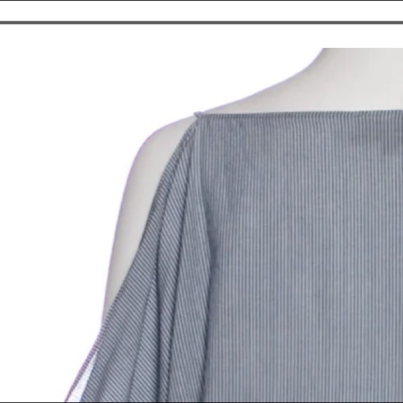 Nili Lotan Cold Shoulder Devon Blouse, Striped - Picture 8 of 8